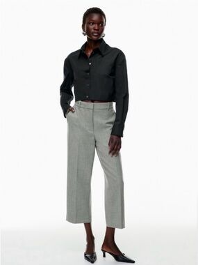 “Aritzia” Babaton Cropped Wide-Leg Pants in Grey